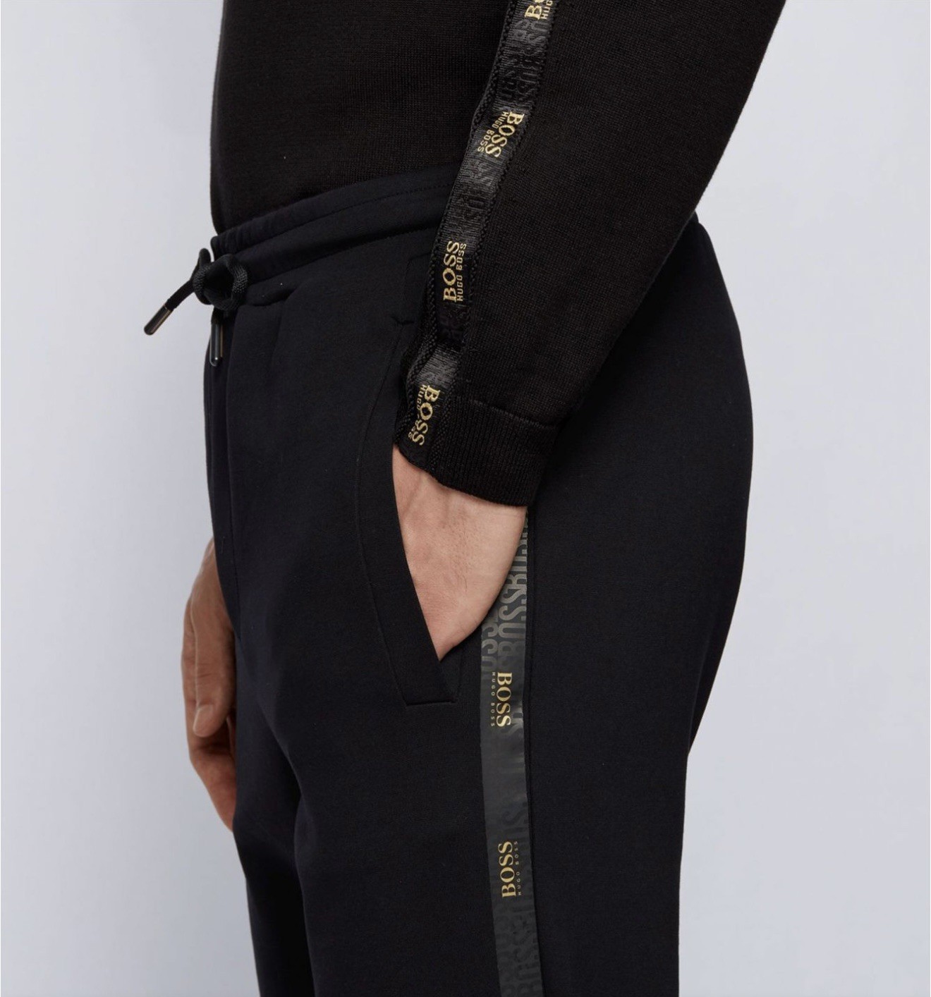 Hugo Boss Men’ “Hadiko 2 ” Black Track Sweat Pants US M