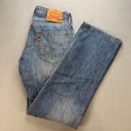 Levis 527 Jeans Slim Bootcut 30×32 (FIT 30×30) Blue Distressed Faded Denim Work