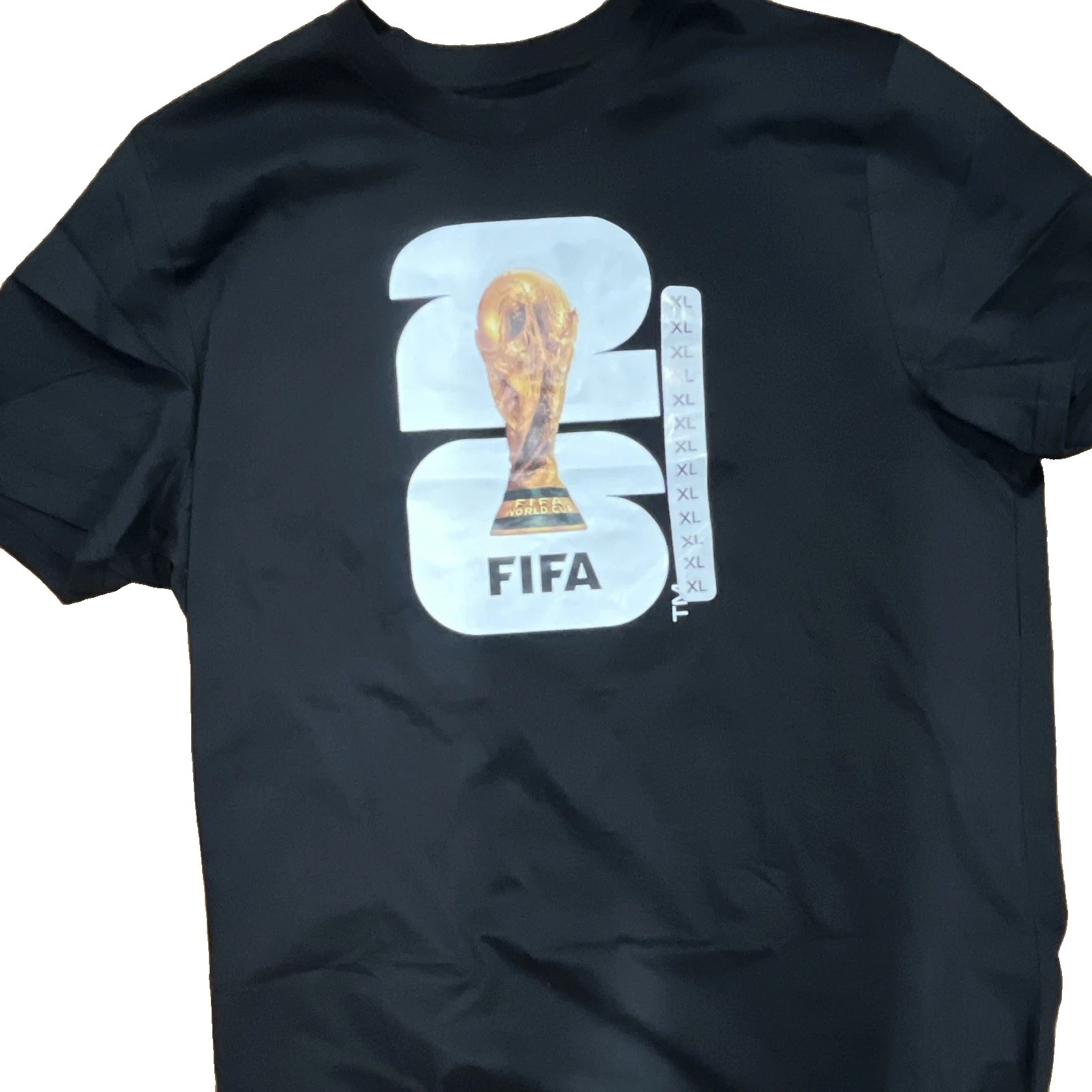 FIFA World Cup Men’s Black Graphic Logo Crew Neck Short Sleeve T-Shirt XL