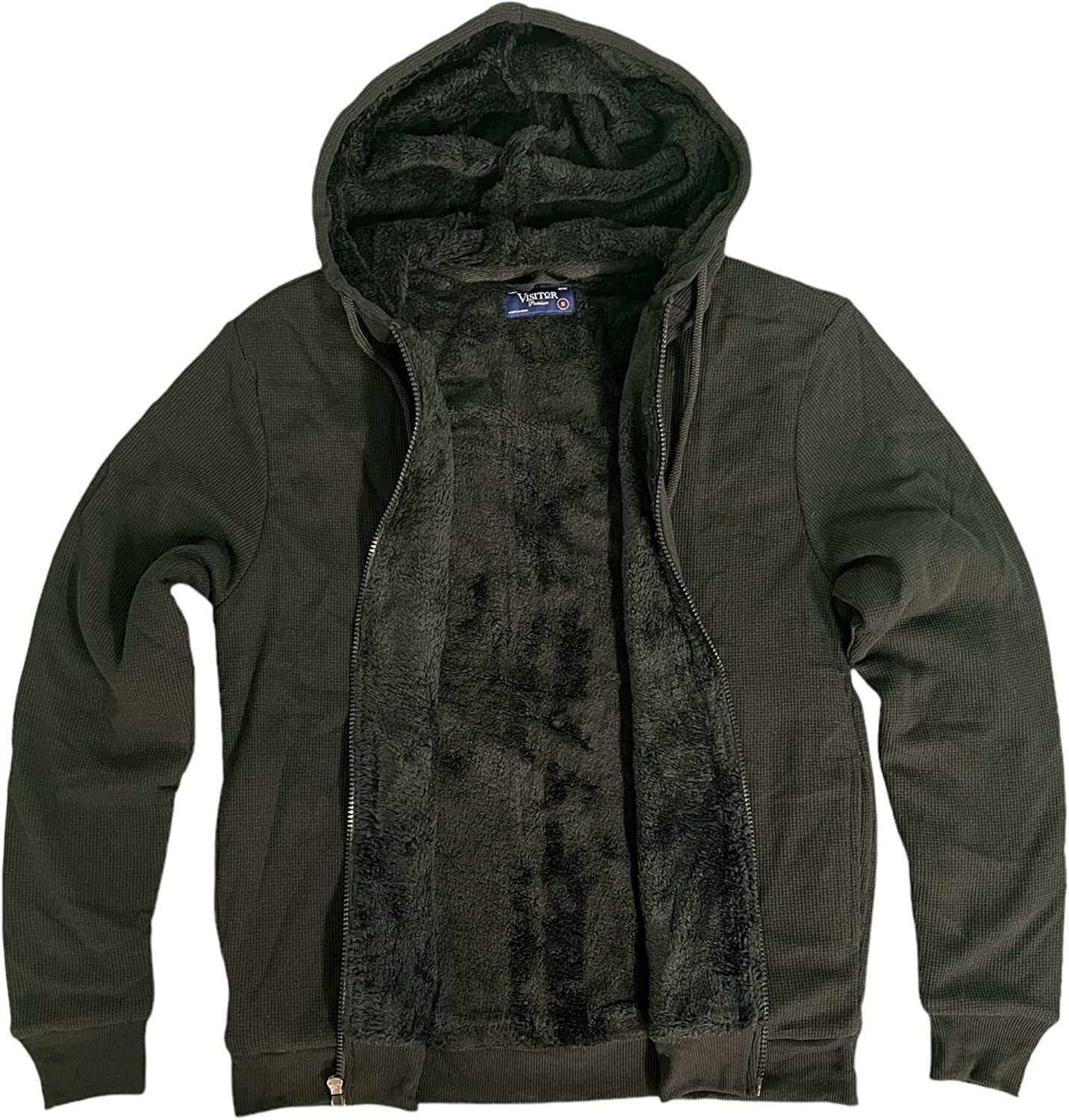 Visitor Men’s Heavyweight Sherpa Lined Thermal Hoodie Jacket S, M, L, XL, XXL
