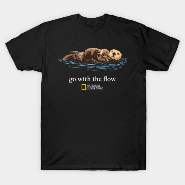Go With The Flow Nat Geo Sea Otter Wildlife Nature Graphic T-Shirt