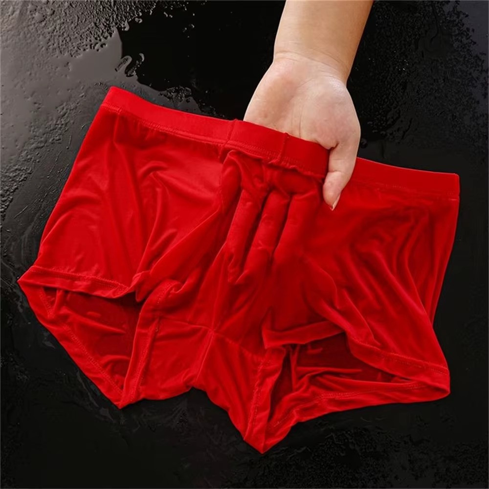 Men Ice Silk Boxer Shorts Seamless Ultra Thin Breathable Underwear Plus Size ✅