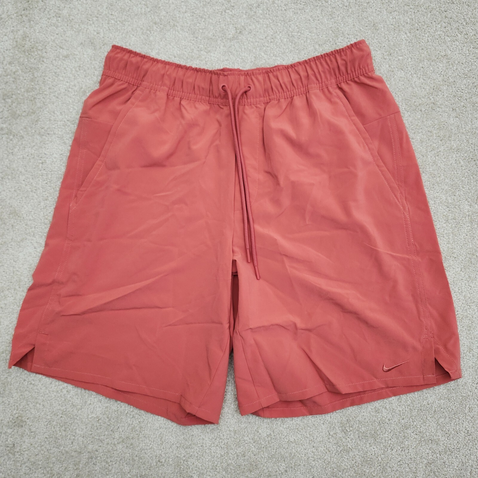 Nike Men Medium Unlimited Dri-FIT 9″ Unlined Versatile Shorts Coral DV9330-655