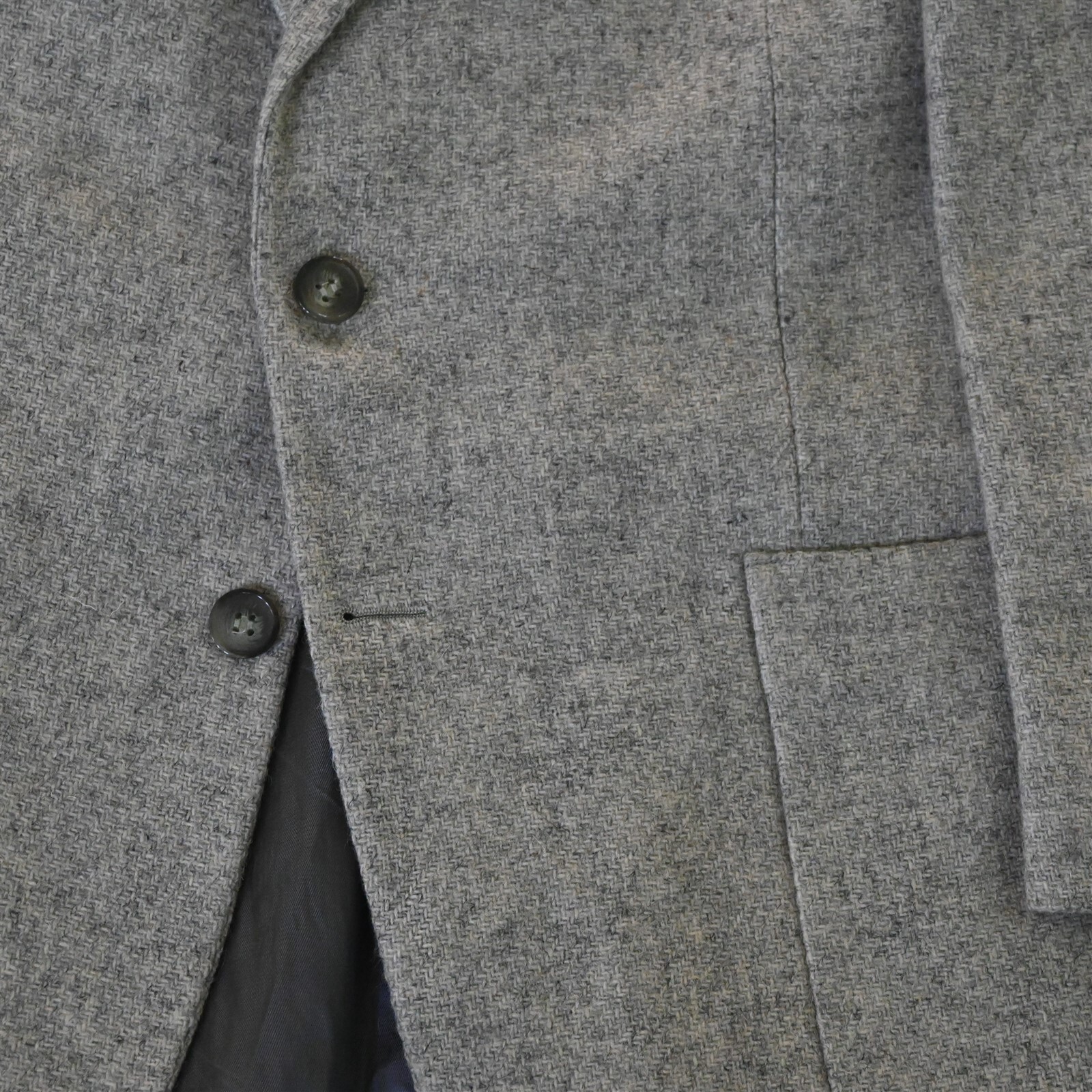 Vtg Von Fustenberg 44L Gray Tweed Mens Blazer Suit Jacket Sport Coat