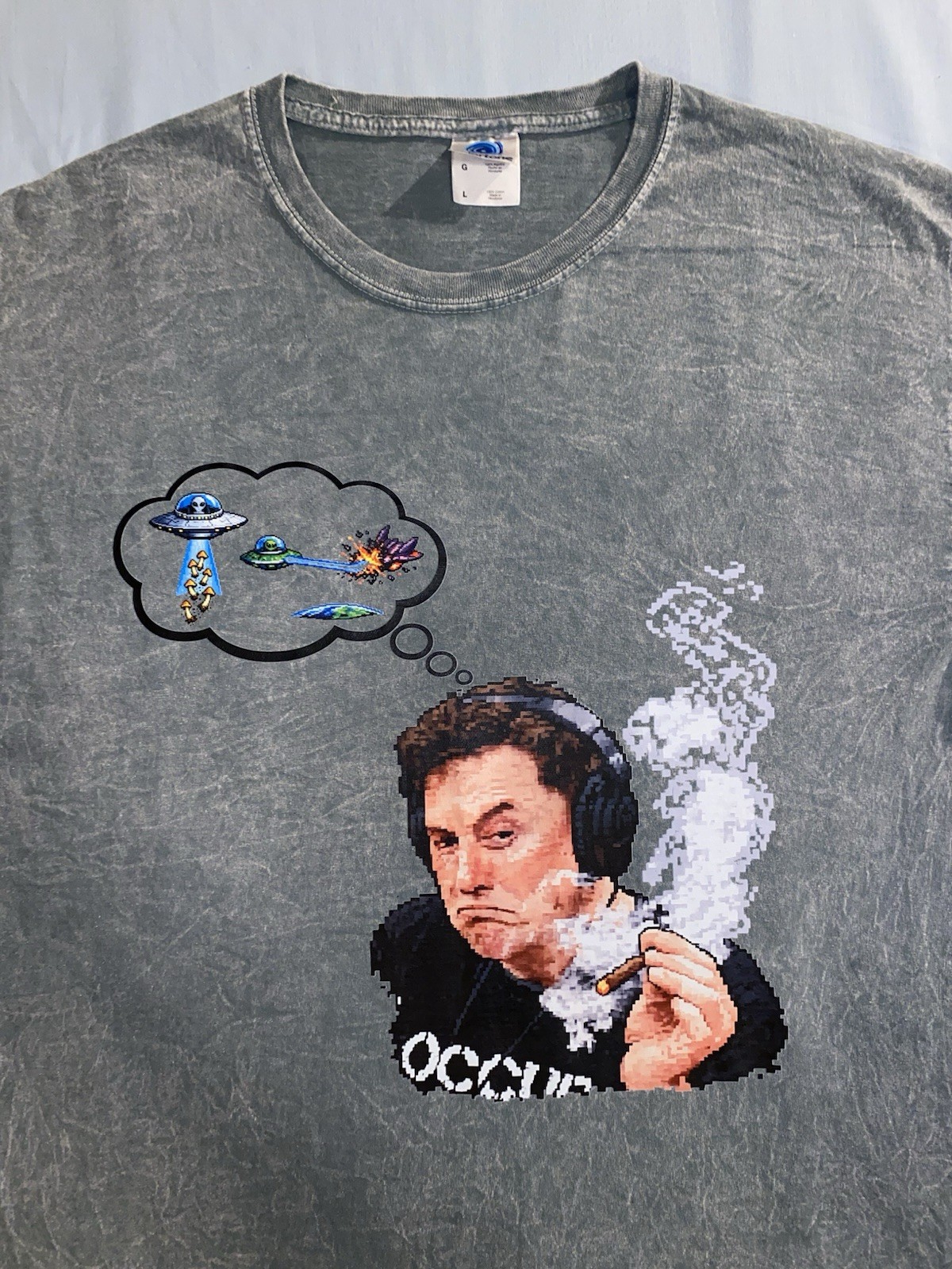 Colortone L Graphic T Shirt Gray Elon’s Thoughts