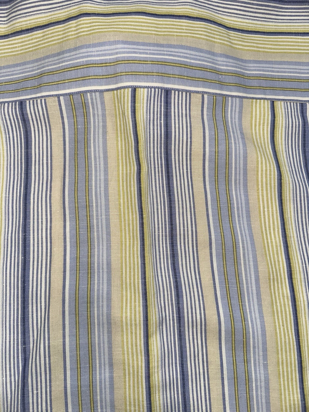 Tommy Bahama Men’s L Linen Cotton Striped Short Sleeve Button-Up Shirt Pockets