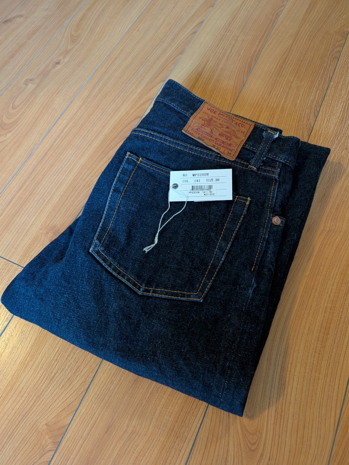 THE REAL McCOY’S Denim Pants Lot 906 tag sized :W30 Button Fly Length 36
