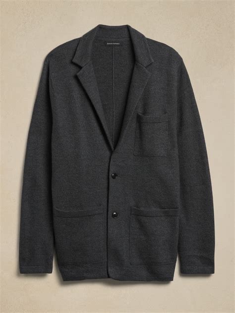 Banana Republic Mens Wool Blend Milano Sweater Blazer – $225 -Large – NEW w/Tags
