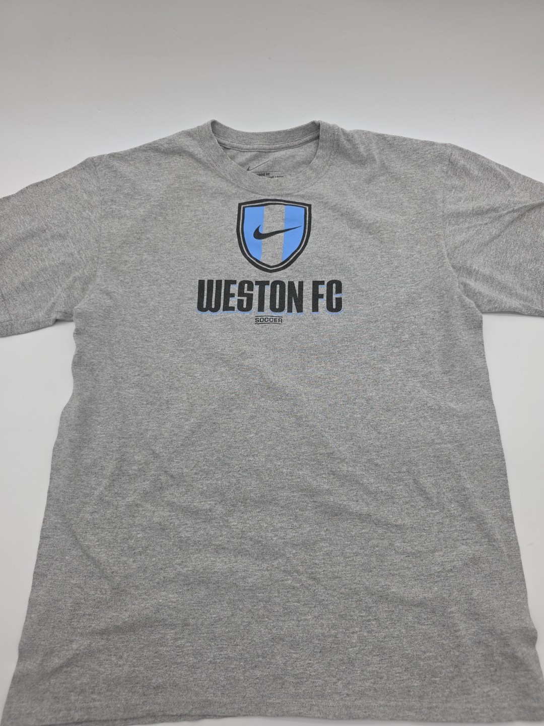 Nike T-Shirt Men M Gray Weston FC Soccer Swoosh Tee.#43164