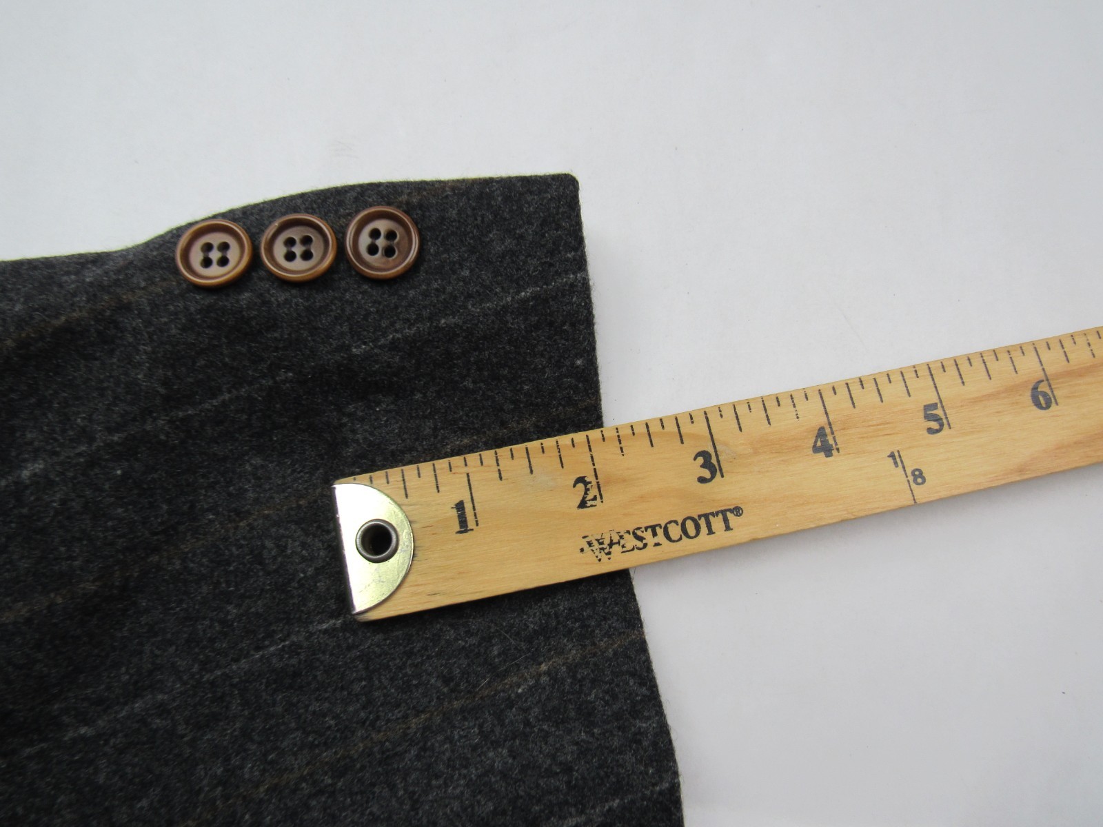 Vtg 80s Hugo Boss Double Breasted Flannel Wool Pinstripe Suit Sz 38S / 29×27.75