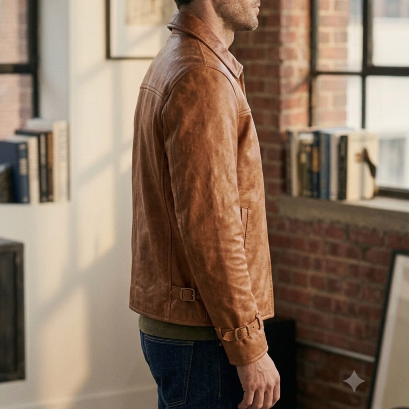 Men’s Handmade Vintage Brown Leather Jacket Distressed Biker Rider Real Coat