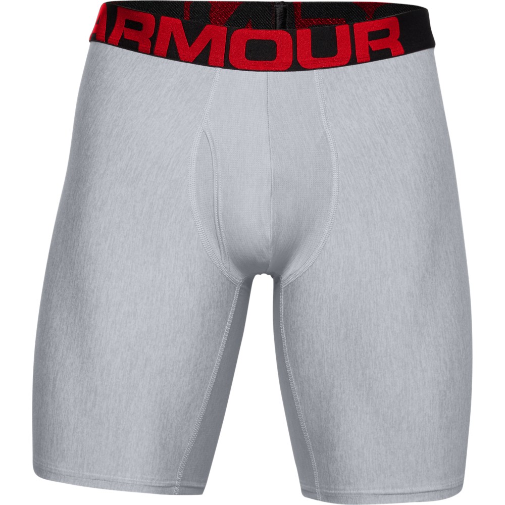 Under Armour 1363622 Men’s UA Tech 9″ Boxerjock (2 Pack) Mod Gray Heather, Small