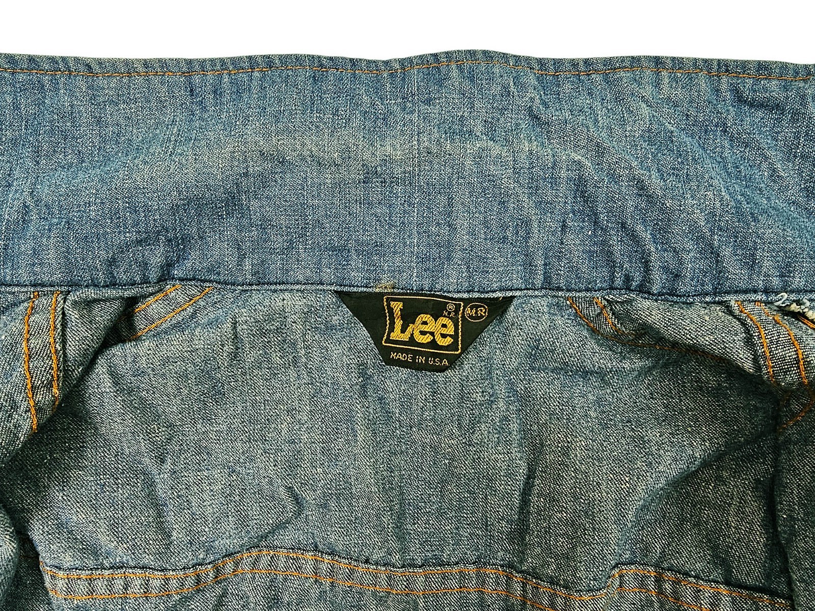 *HOT VINTAGE 80’s USA Men’s LEE @ COWBOY Slim BUTTON 44 Denim SHIRT Jeans M Reg