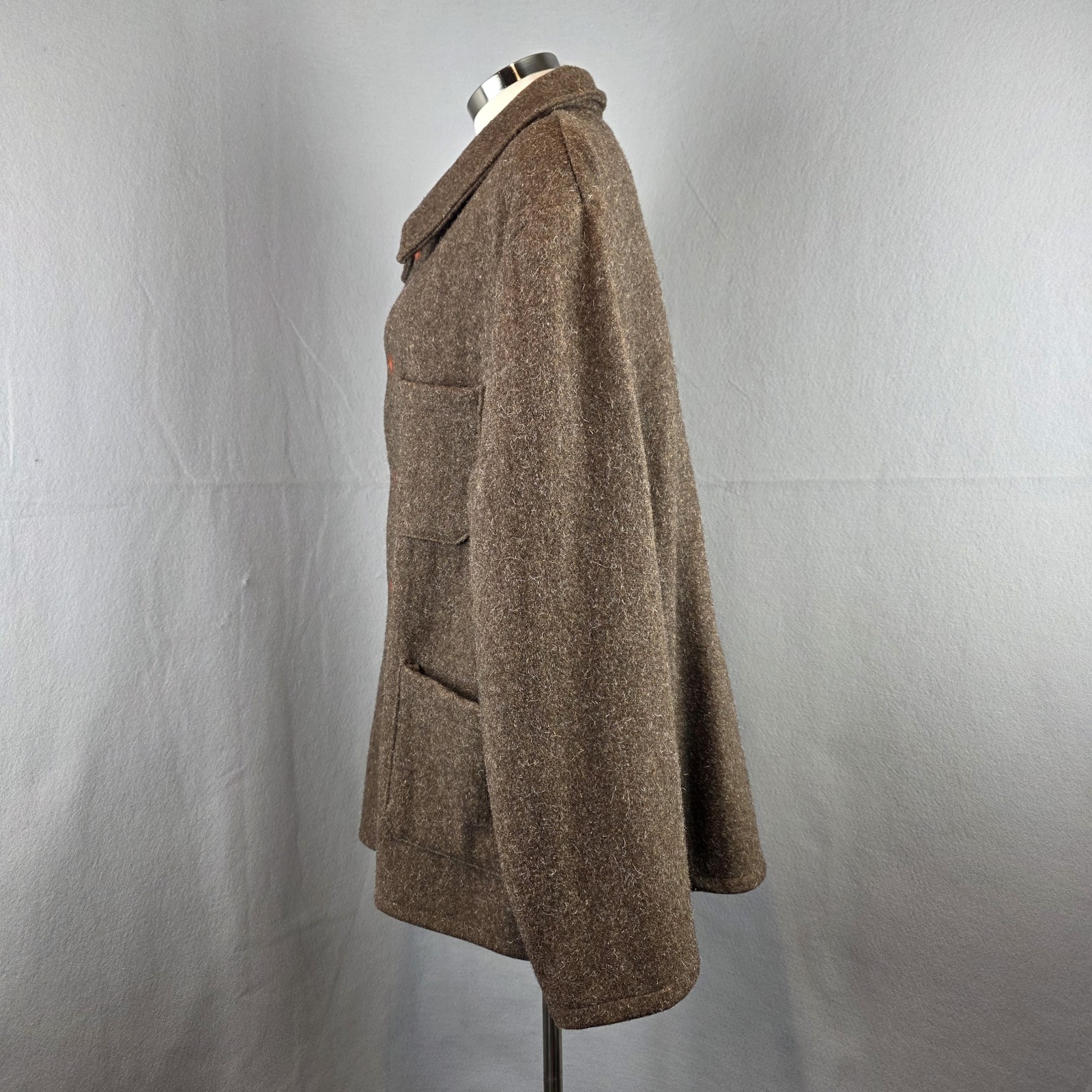 LE LABOUREUR Mens Size 4 (XL) Wool 5 Button Close Brown Work Barn Coat Jacket