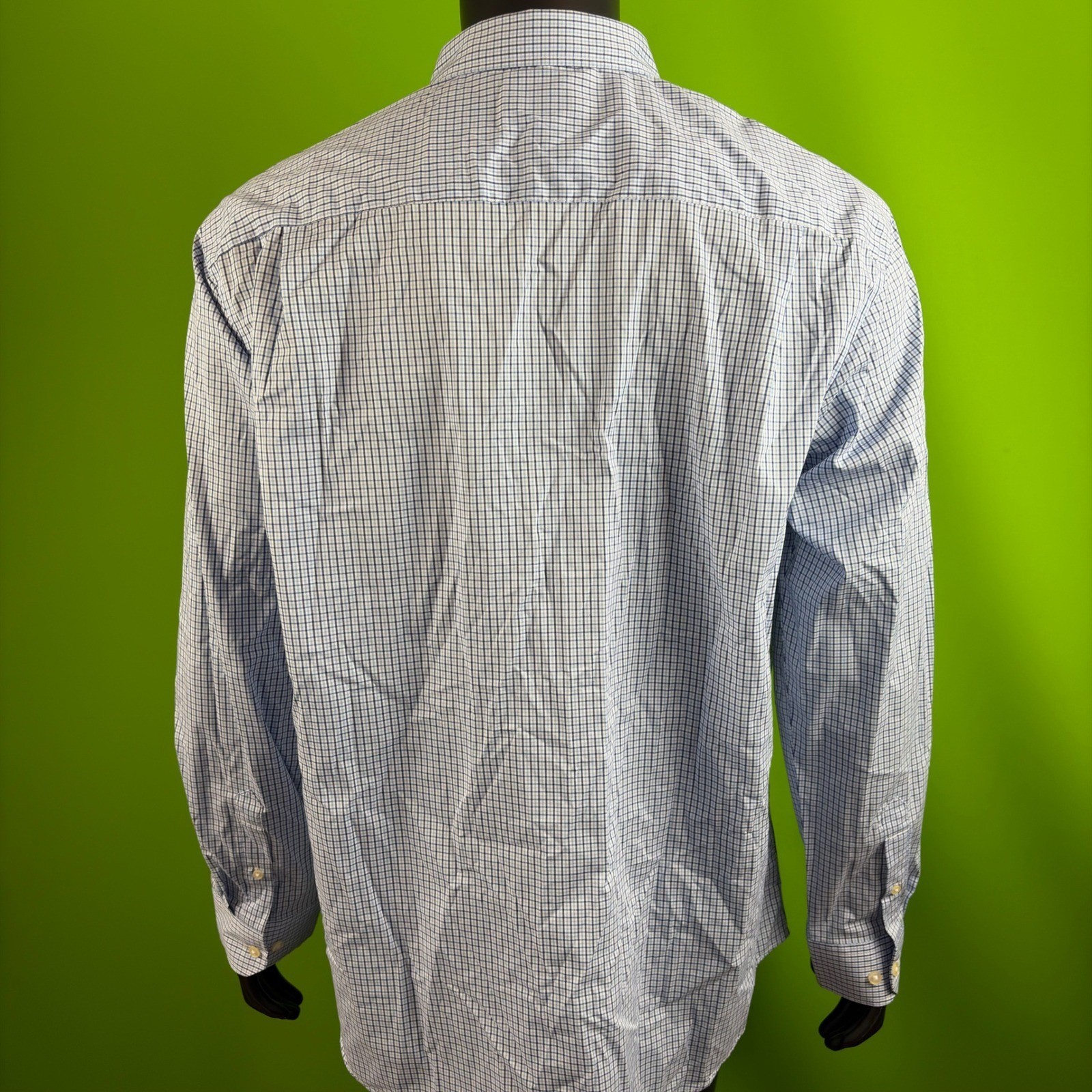 Van Heusen Traveler Mens XL Mazarine Blue Check Stretch Dress Shirt Non-Iron NWT