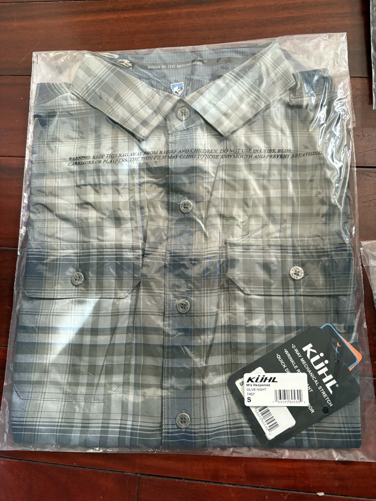 Kuhl Mens Response Green Olive Night Plaid Button Down Shirt Medium Eluxurlite