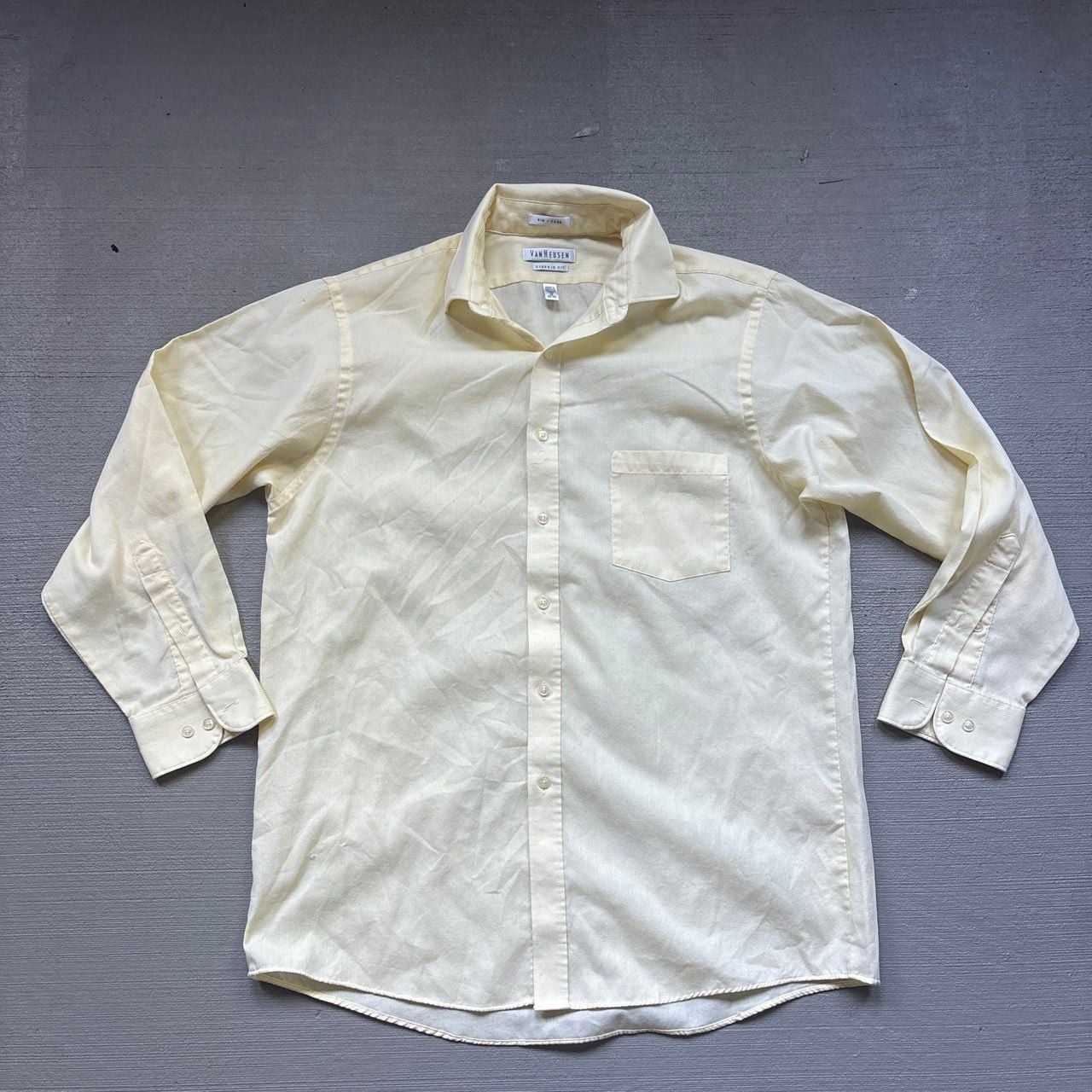 Van Heusen Classic Fit Solid Dress Shirt, Yellow