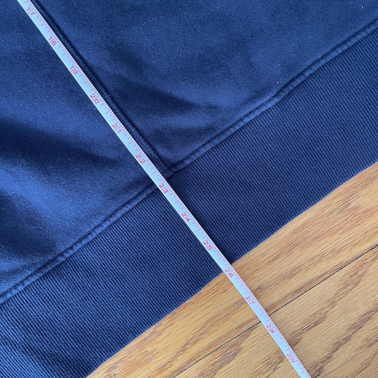 BLDWN Cale Navy Blue Mixed-Knit Hoodie Size M Athleisure Made in USA
