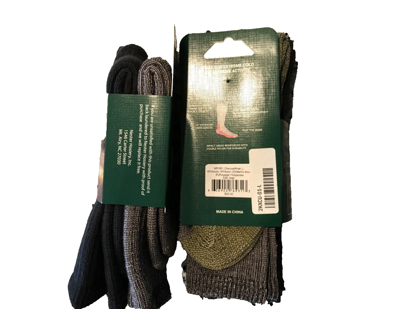WOOLRICH 4 Pair Ultimate Merino WOOL Crew BOOT SOCKS MENS Size LARGE 9 – 12 NEW