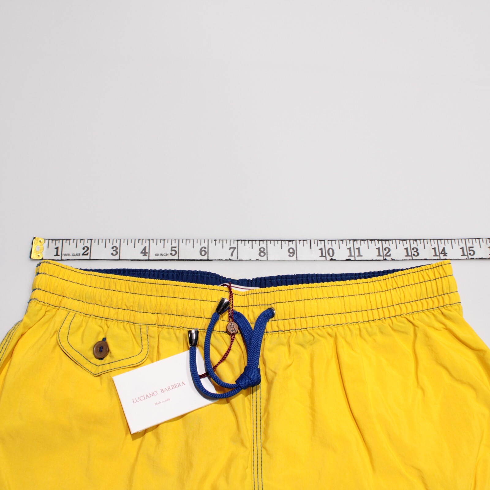 Luciano Barbera NWT Swimsuit Size L US In Solid Yellow 100% Polyamide