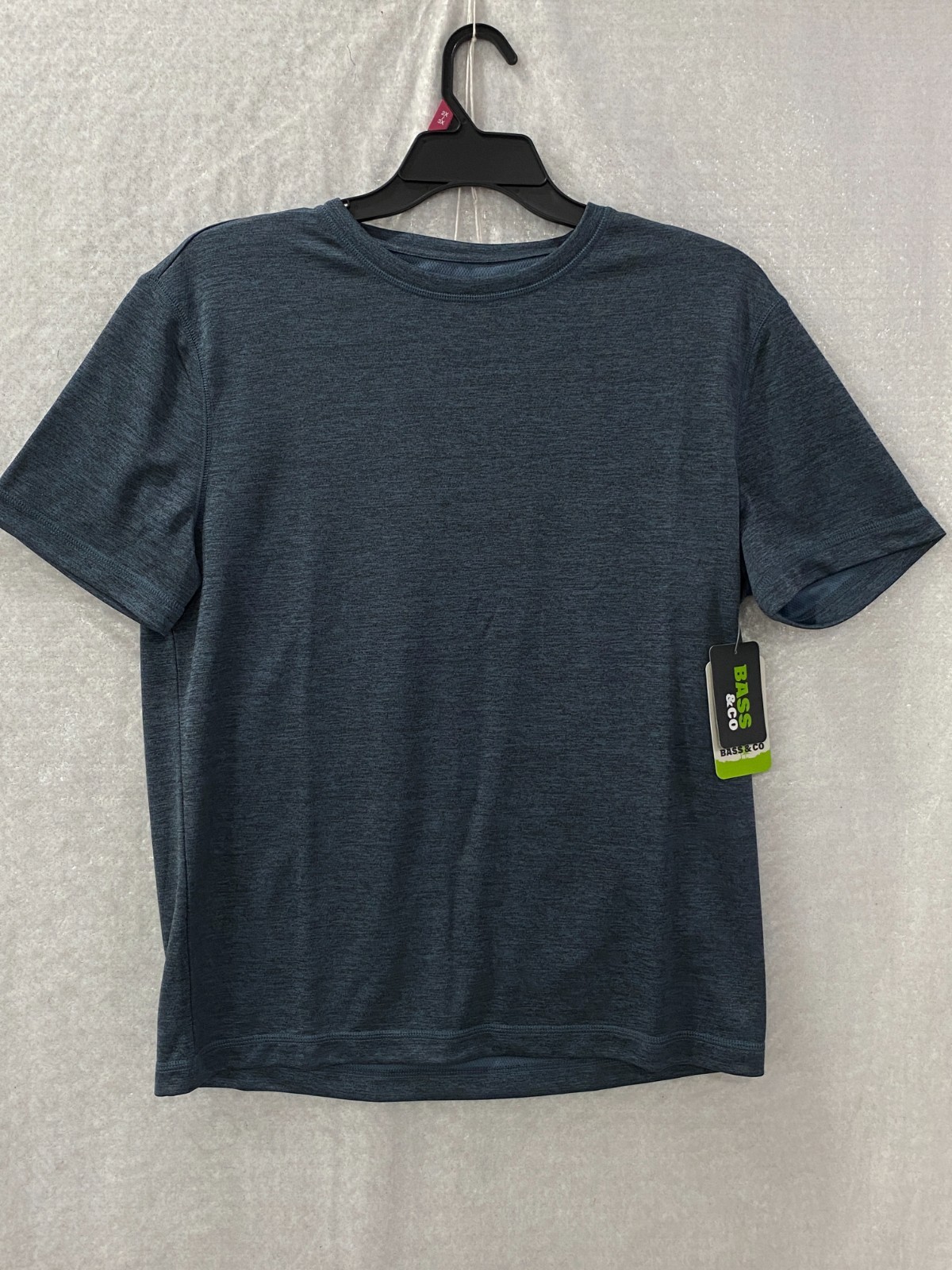 Bass & Co Men’s Hiker Tech Tee Blue M Moisture Wicking UPF 50+ Short Sleeve NWT