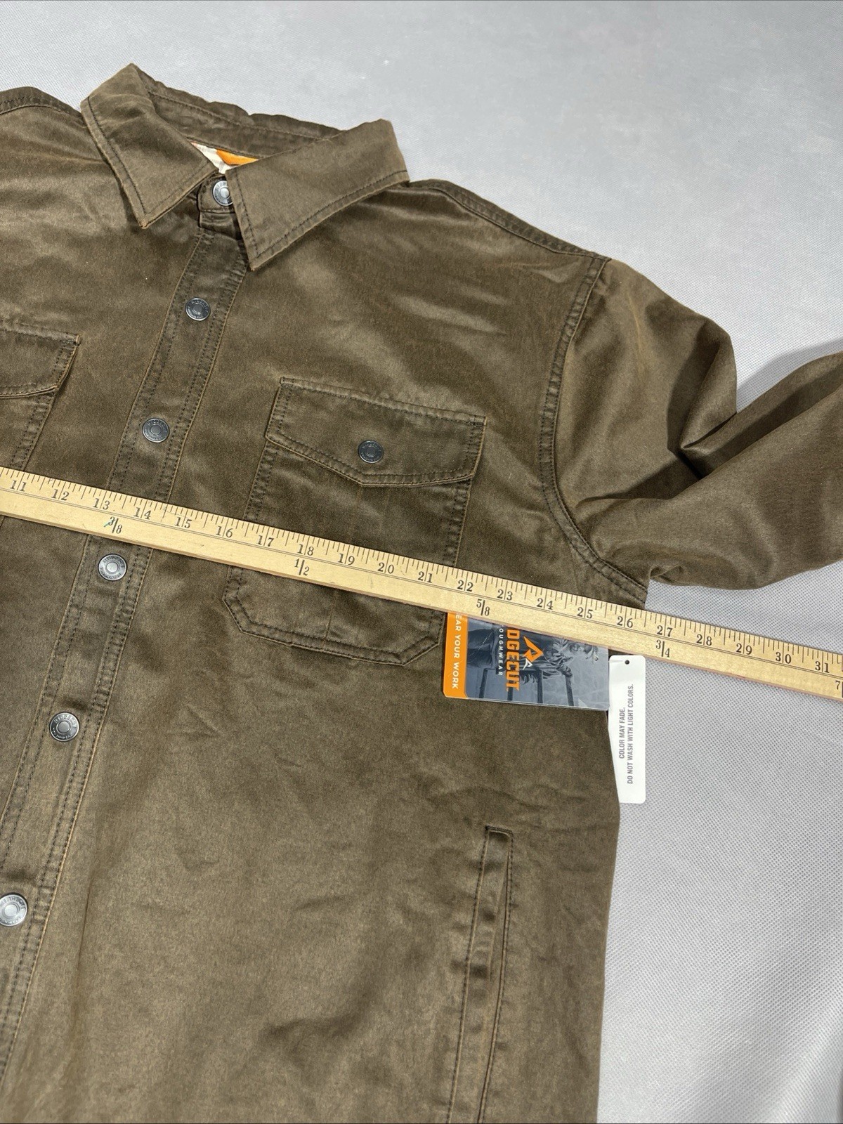 Men’s XL Brown Ridgecut Toughwear Brown & Plaid Lining Snap Button Up Jacket