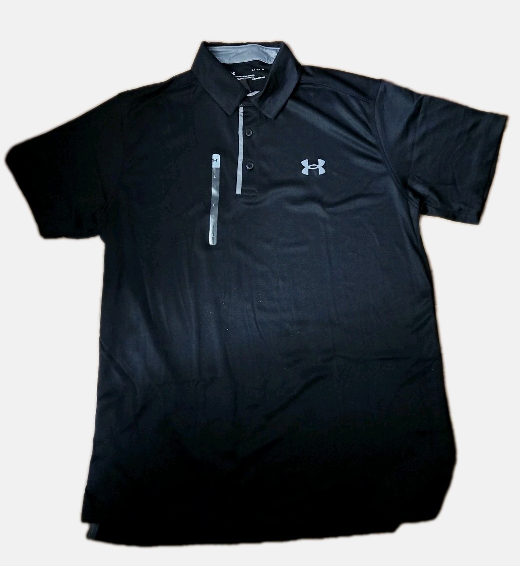 Under Armour 1290140 Men’s Tech Performance Loose-Fit Golf Polo Shirt Black M.