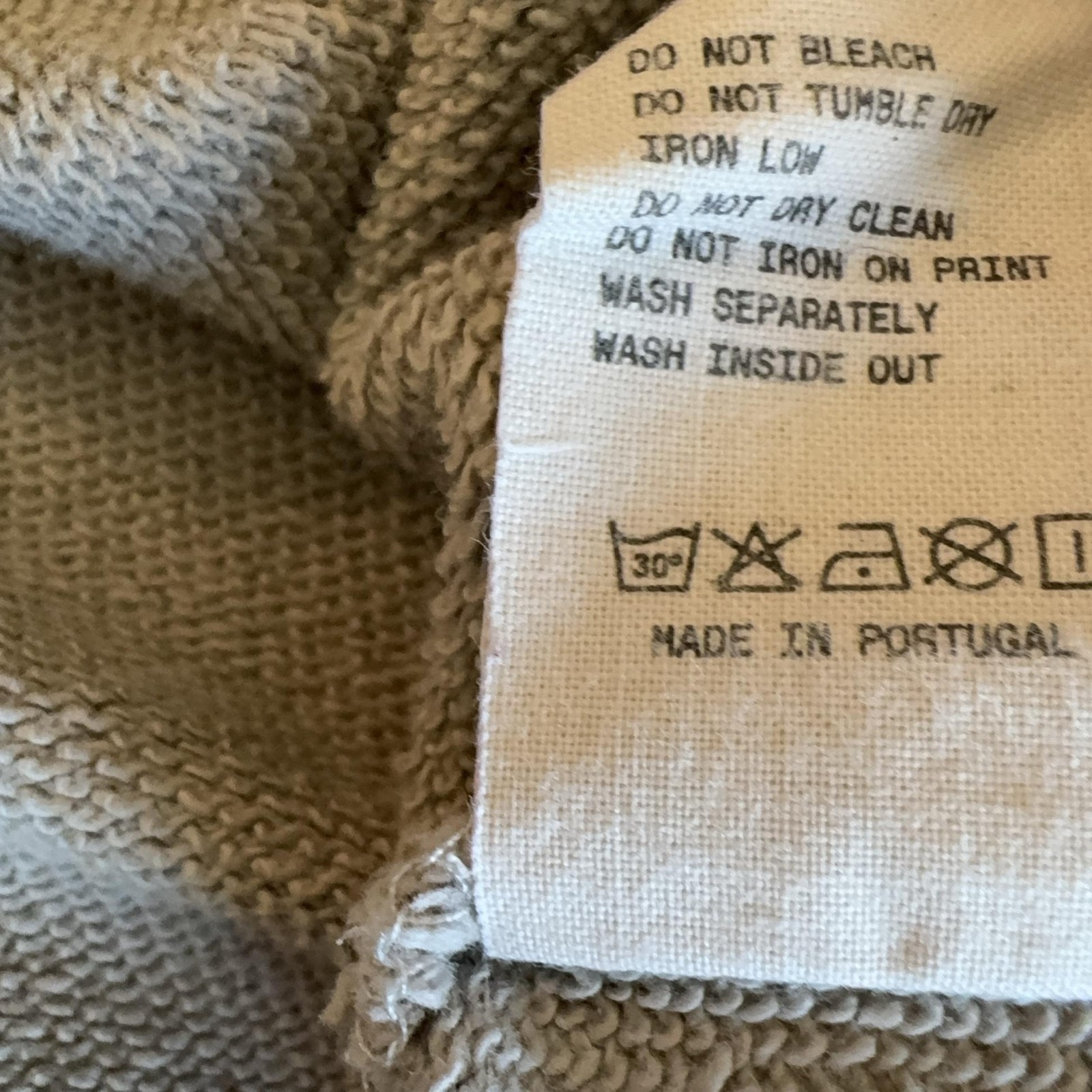 Pangaia Sweatshirt Mens Small Beige Recycled Cotton Logo Crewneck *See Note