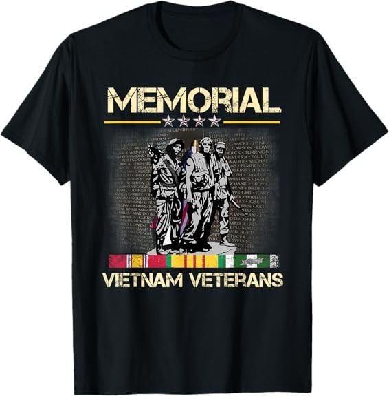 NEW! Vietnam Veterans Memorial Wall, Proud US Vietnam Veterans T-Shirt S-3XL