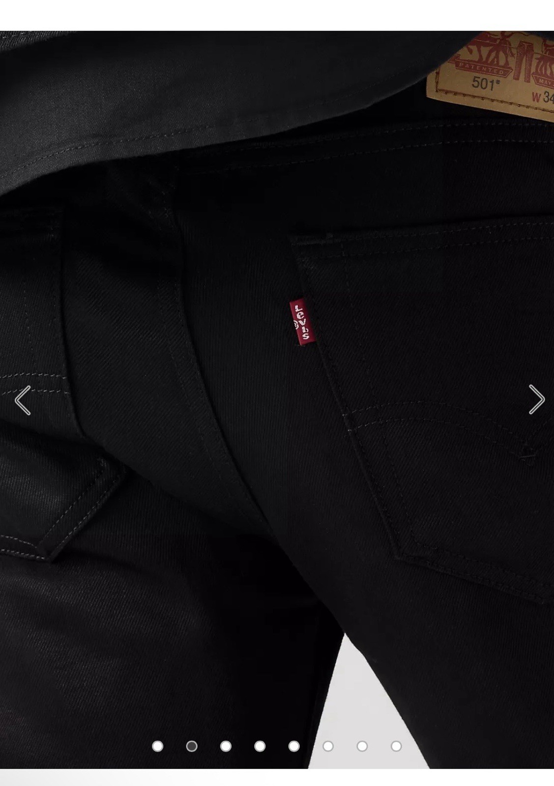 Levi’s 501 Series Dark Black Men’s Straight Stretch Denim Jeans Buttonfly ORIG