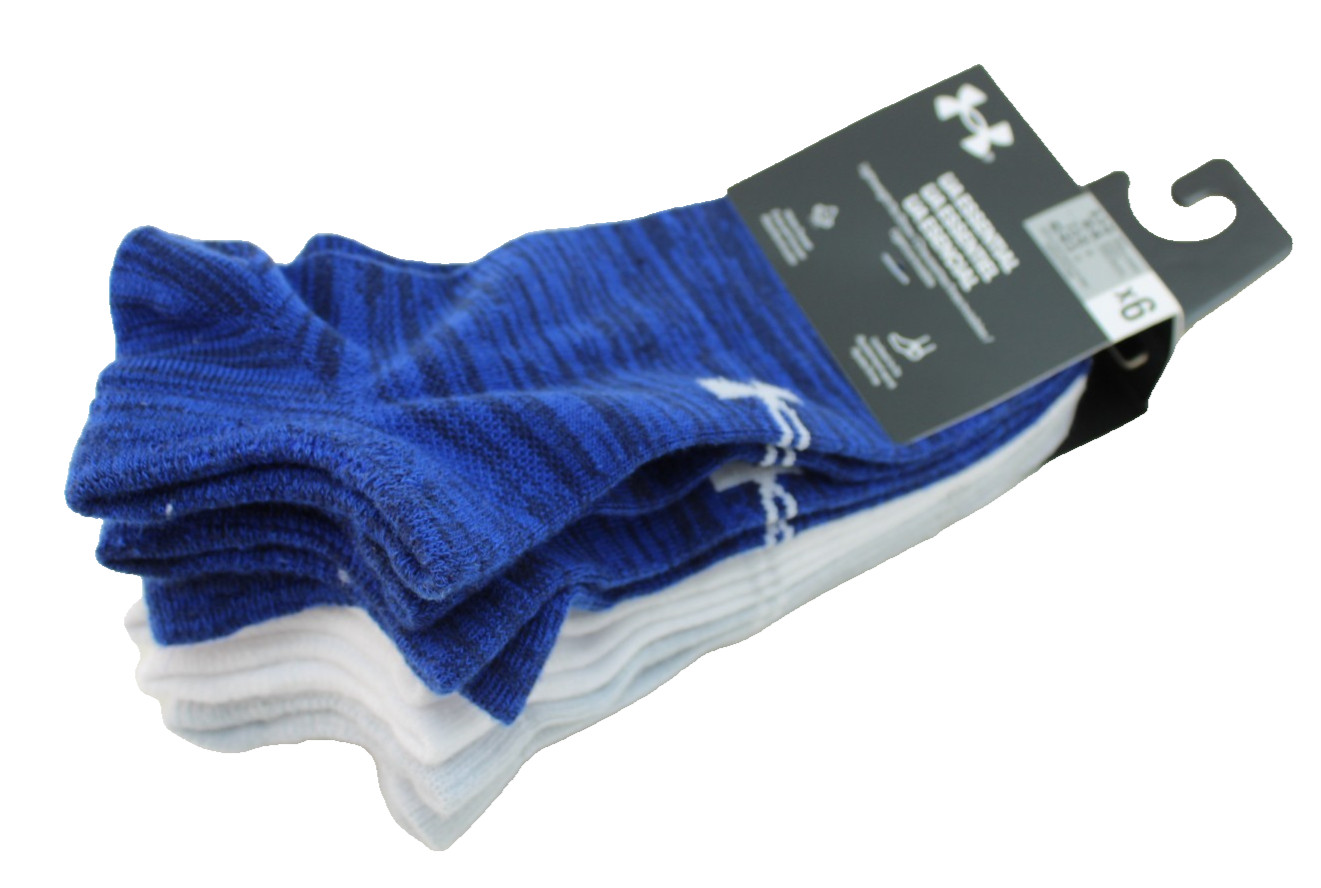 UNDER ARMOUR UA Essential 6 Pairs Men’s 8.5-13 Various Colors Low Cut Socks