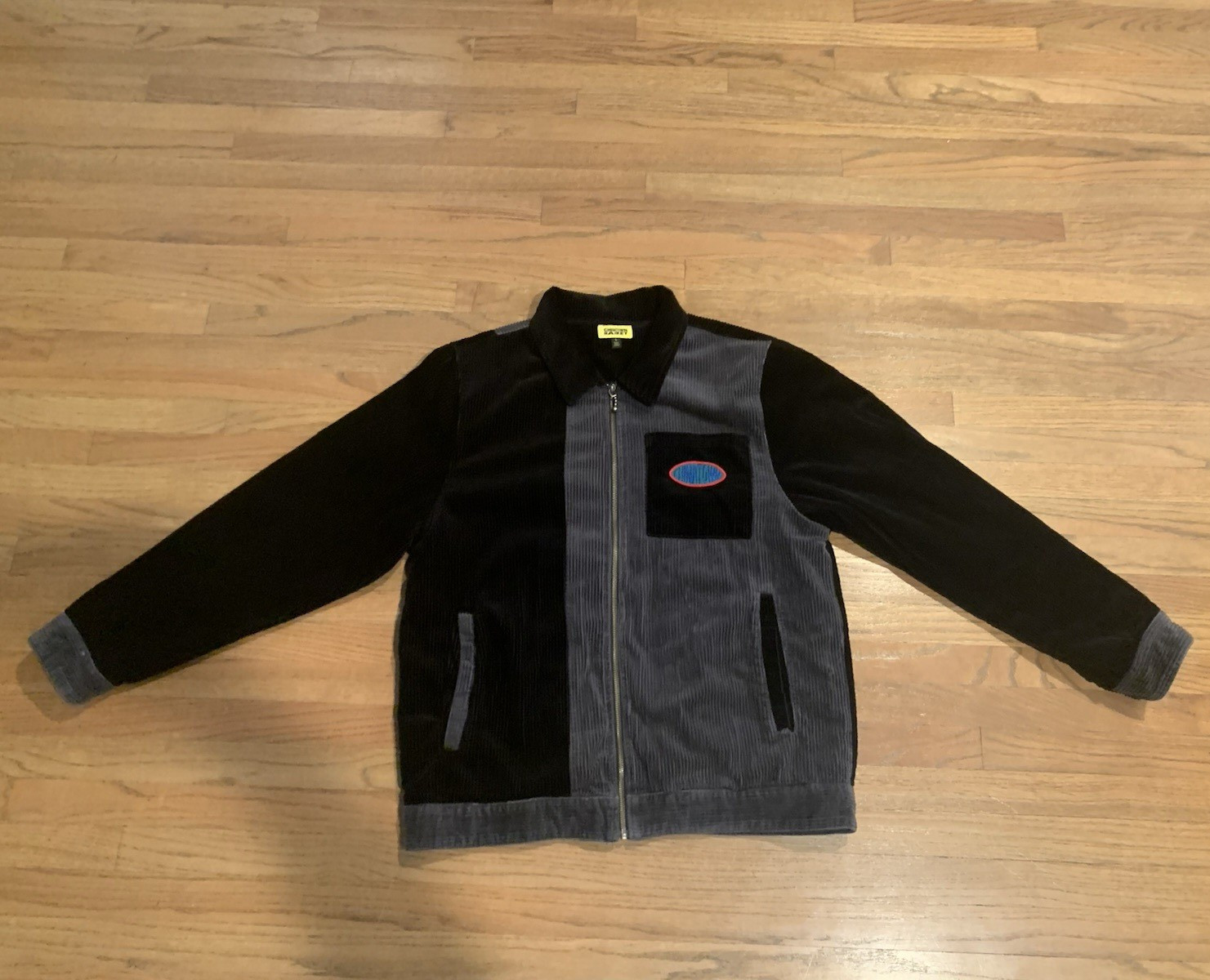 Chinatown Market Mens Colorblock Bomber Jacket Full Zip Quilted Lining L