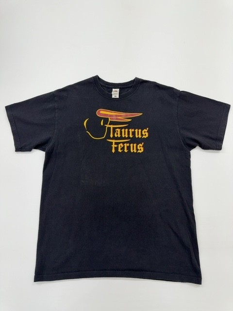 Fruit of the Loom Unisex T-Shirt Black Taurus Graphic Size L Regular