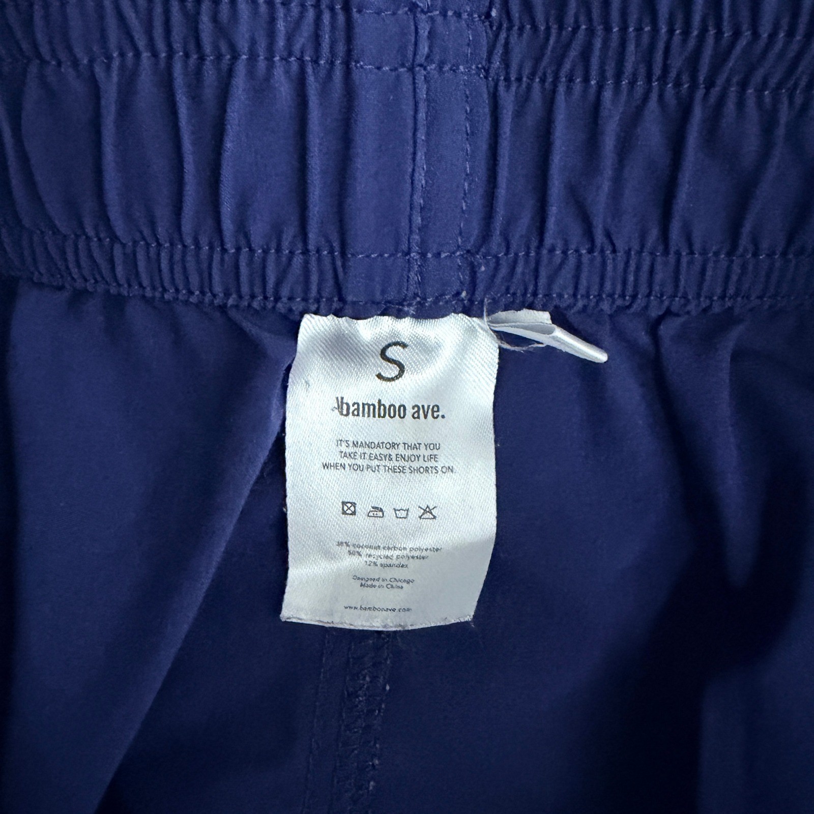 Bamboo Ave Hybrid Shorts Mens S Navy Blue Sustainable Lined Athletic read