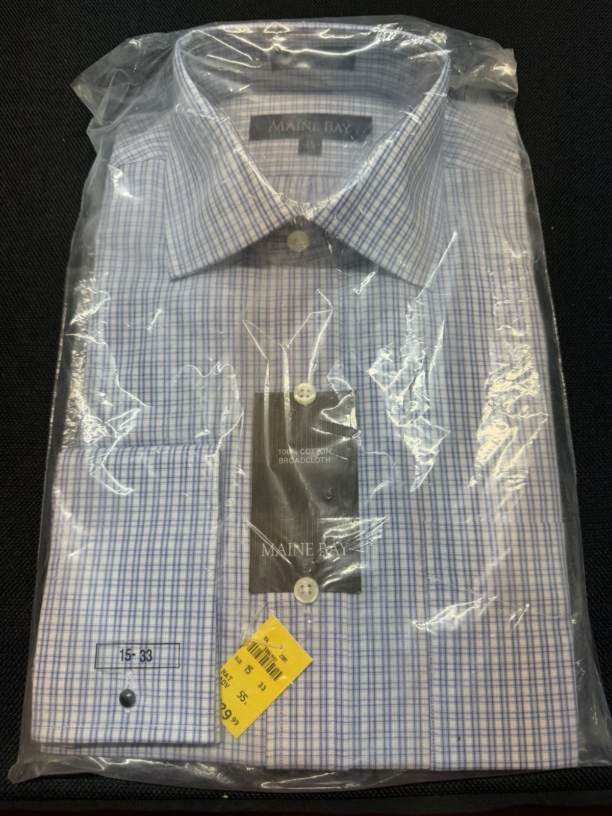 Maine Bay 100% cotton Broadcloth size 15-33 NWT