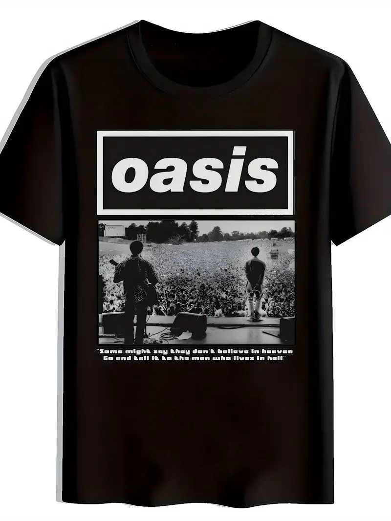 Rock Music Oasis Band T-Shirt, Men’s Black Graphic Tee | Casual Unisex Adult App