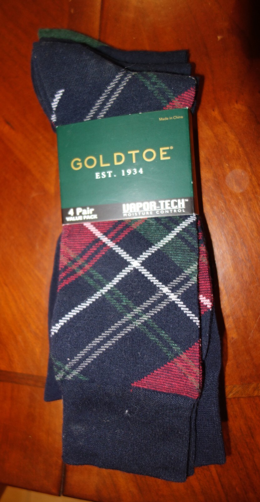 Gold Toe 4 Pairs Classic Multi Color Vapor-Tech Moisture Control Crew Socks New