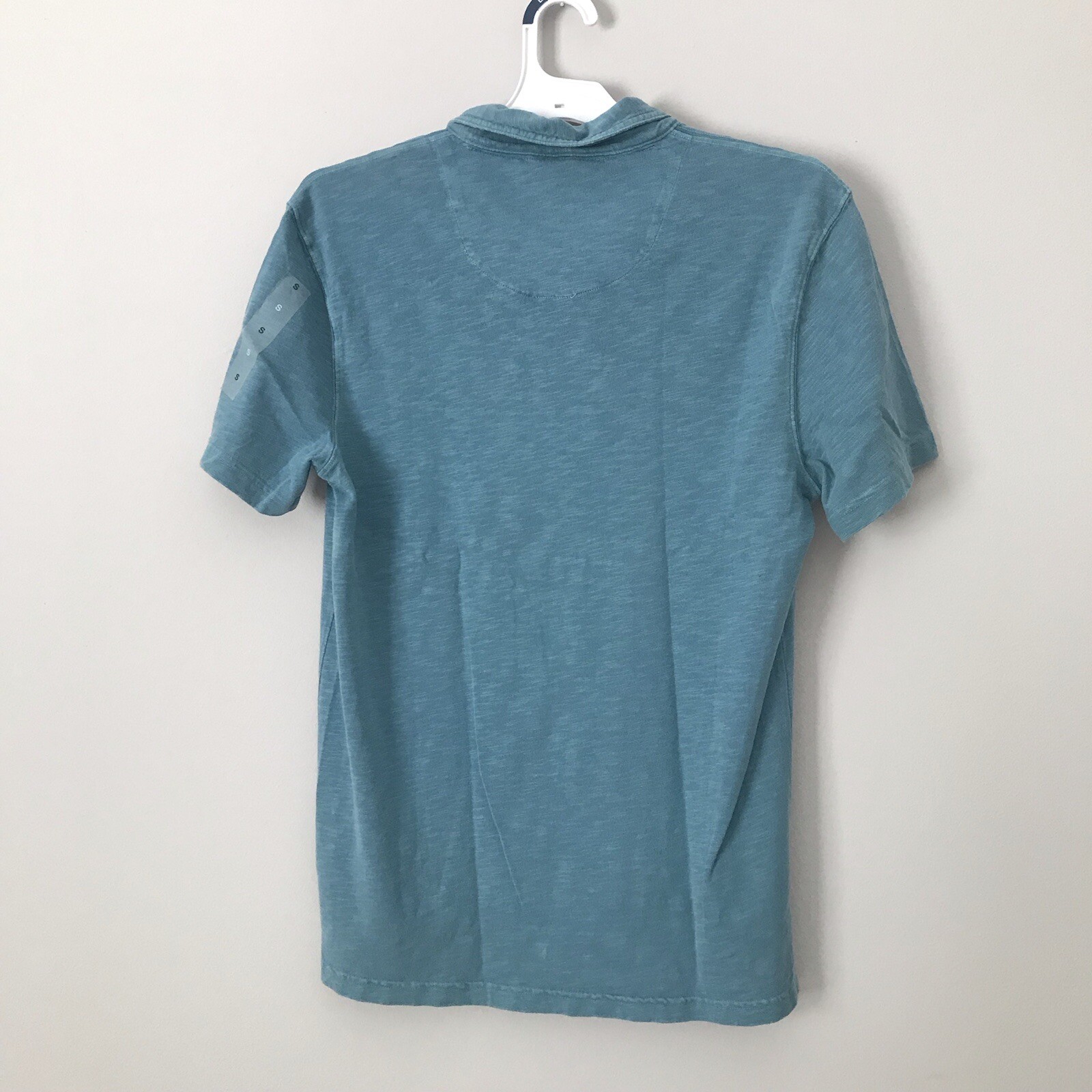 Sun + Stone Polo Shirt Mens S Aquatic Blue Short Sleeve NWT