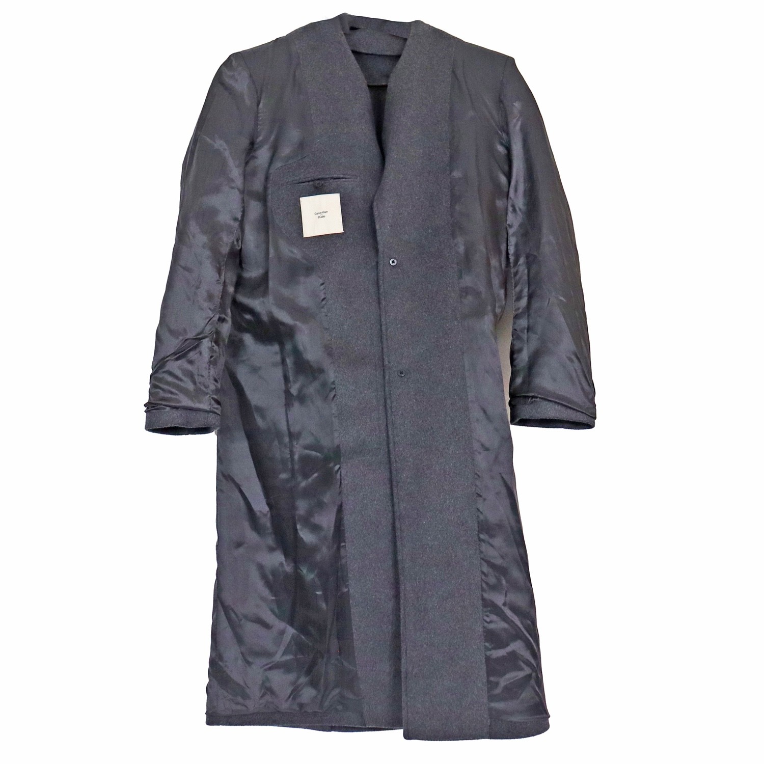 NWOT Mens Cashmere Blend Overcoat XS Dark Gray Coat Calvin Klein Studio Topcoat