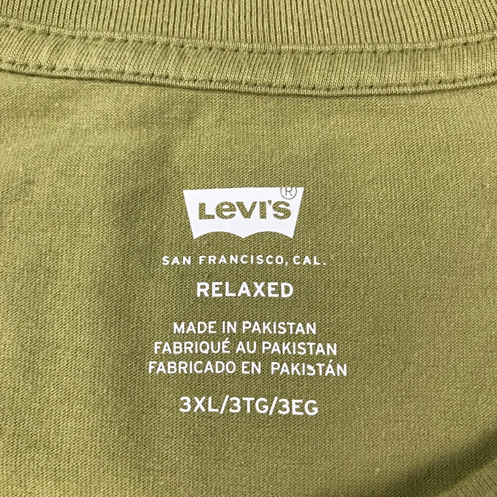 Levis Shirt Mens 3XL Green Cotton Relaxed Fit Crew Neck Short Sleeves Tee NWT