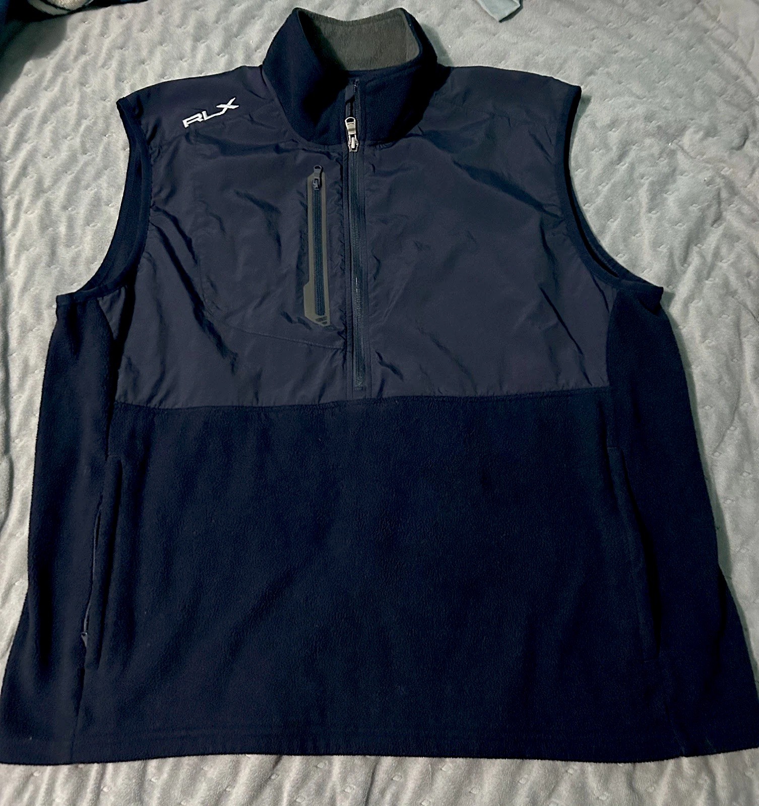 RLX Ralph Lauren Mens Blue 1/2 Zip Pullover Vest (size XL)