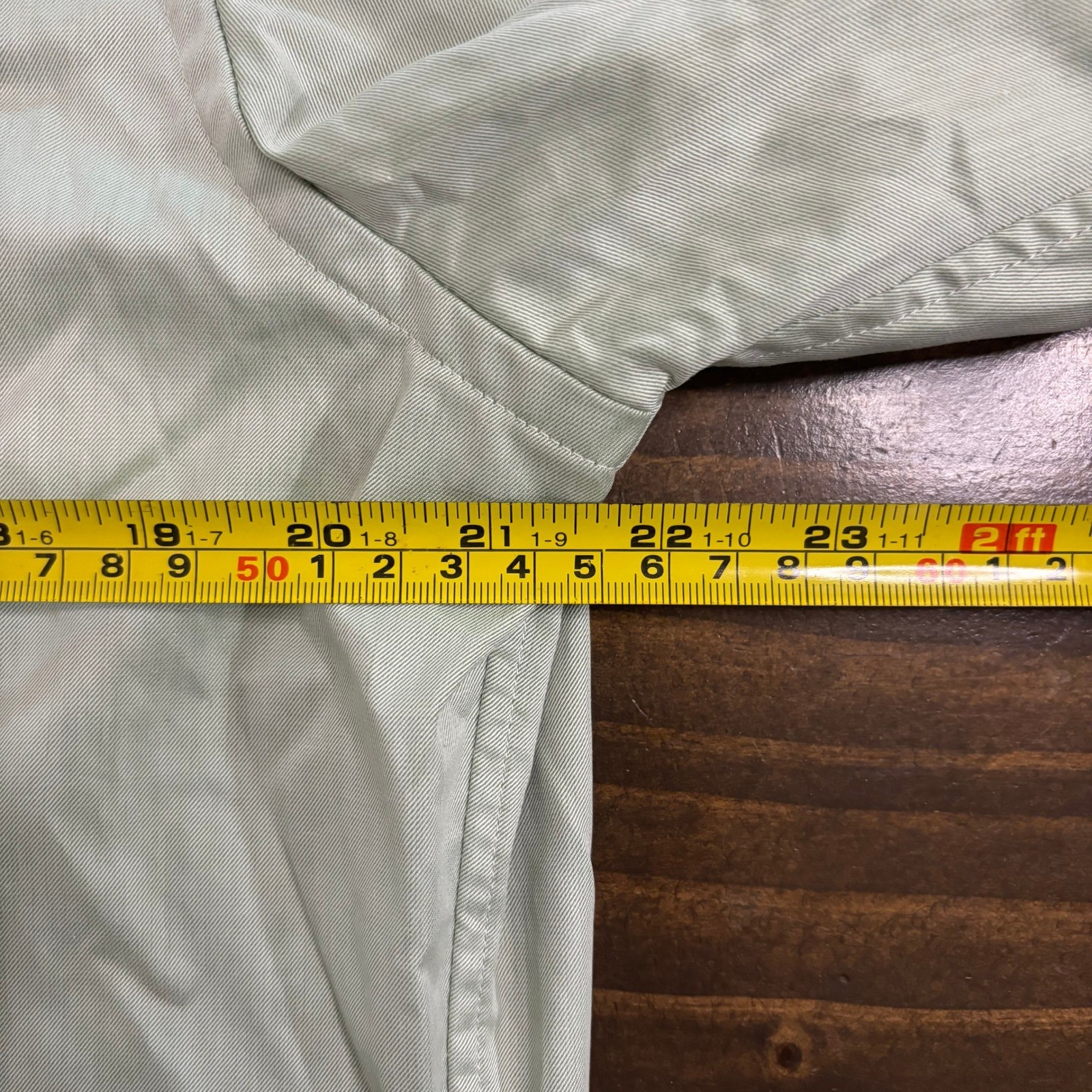 PROPER CLOTH Dress Shirt Mens L Green White Cotton Contrast Collar
