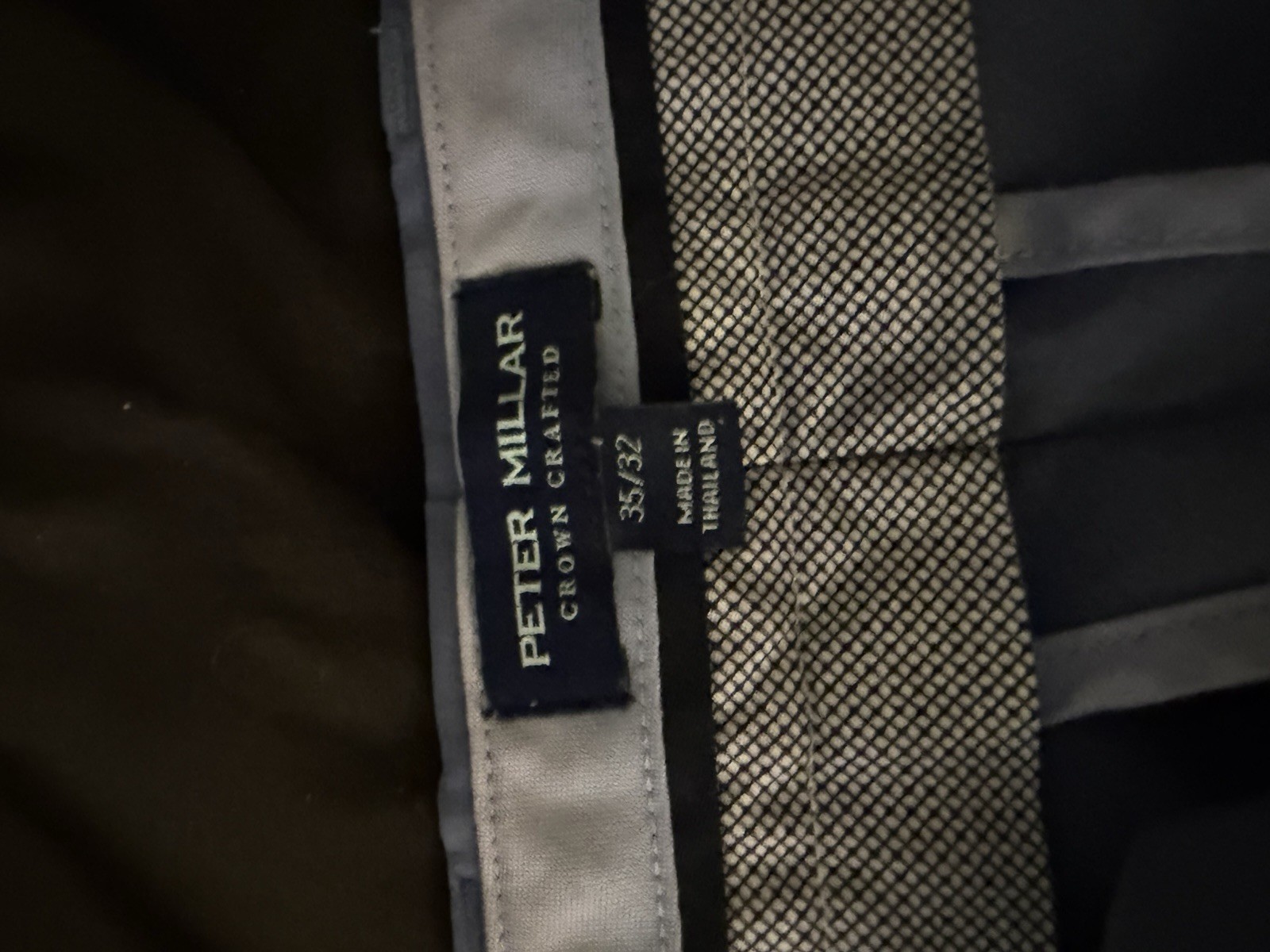 Peter Millar Crown Crafted Blue Twill Cotton Chino Pants 35W Regular Fit