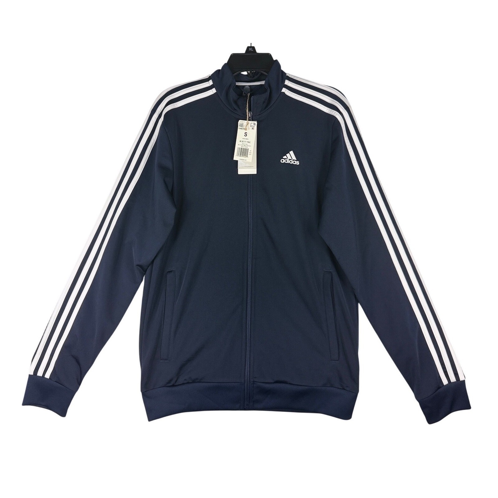 Adidas Essentials 3-Stripes Tricot Track Jacket Mens Small Legend Ink H46100 NWT