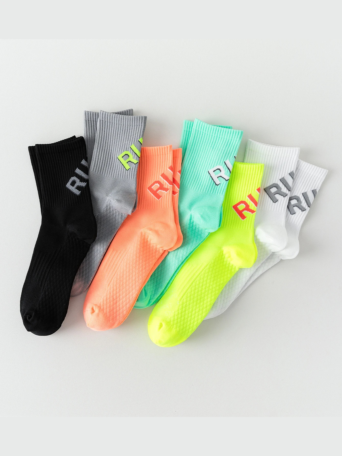 New Outdoor Sports Marathon All Seasons Running Crew Socks Men/Women Colorful Qu