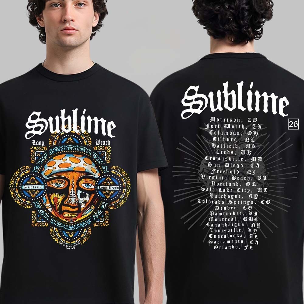 Sublime World Tour 2026 Double Sided City List Shirt