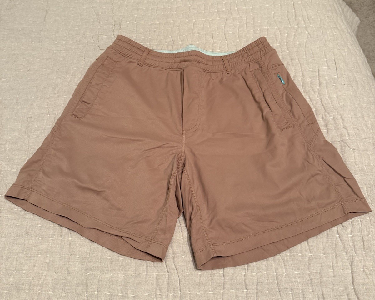 Birddogs Lined Performance Shorts Men’s Medium Beige Khaki Stretch 7”