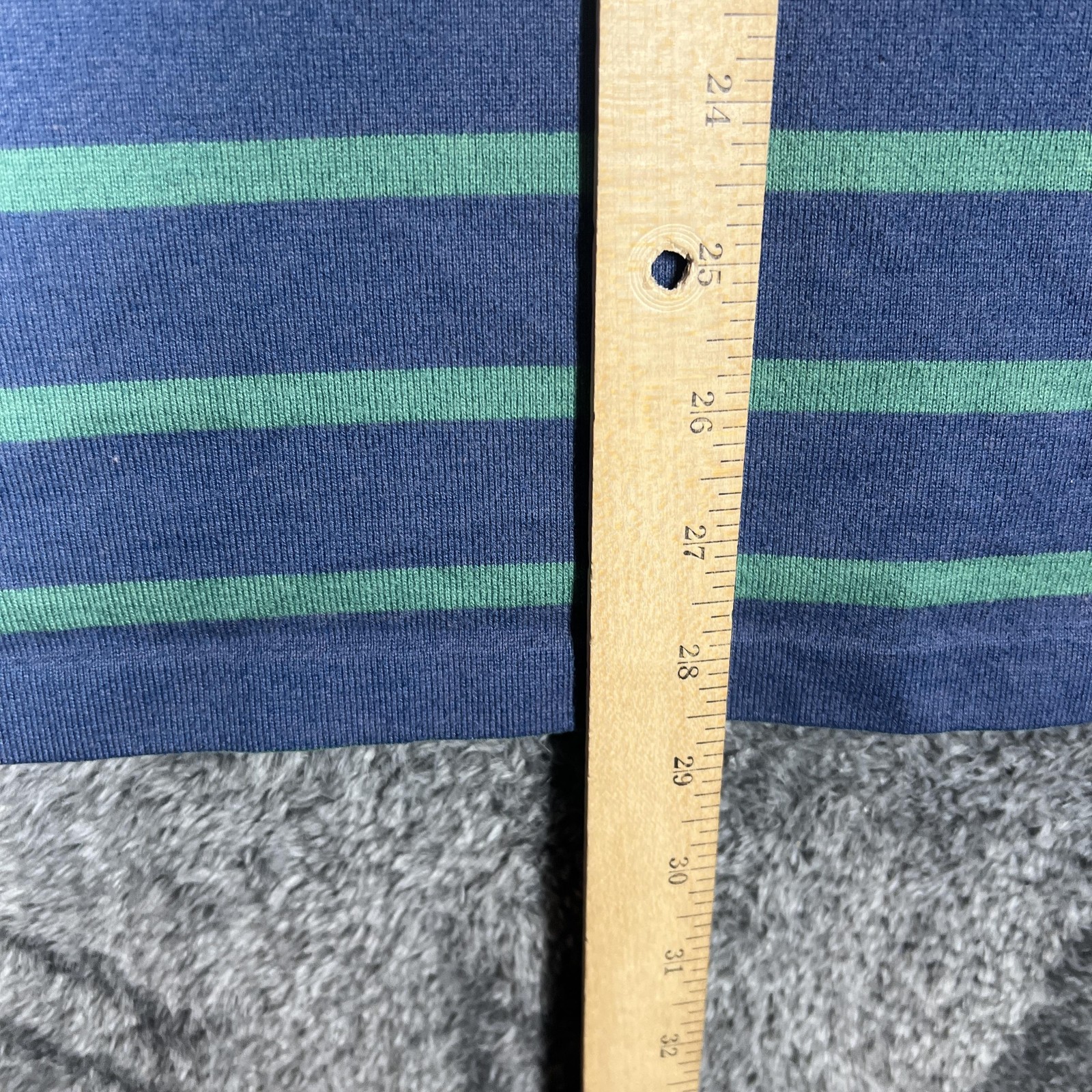 Trader Bay Polo Shirt Mens XL Blue Striped Long Sleeve Contrasting Trim Casual