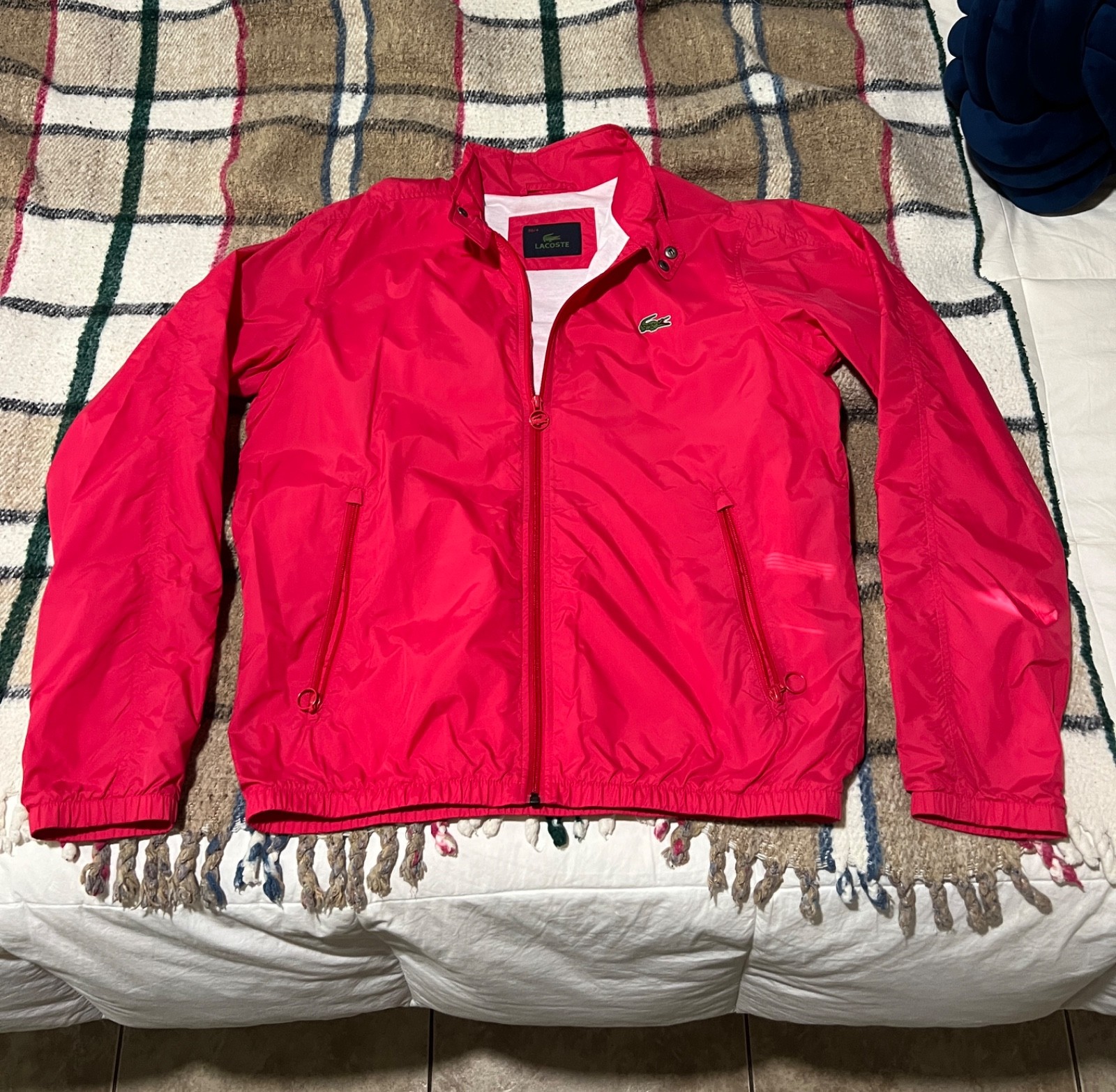 Lacoste 100% Polyamide Full Zipper Front Wind Breaker Jacket Men’s L