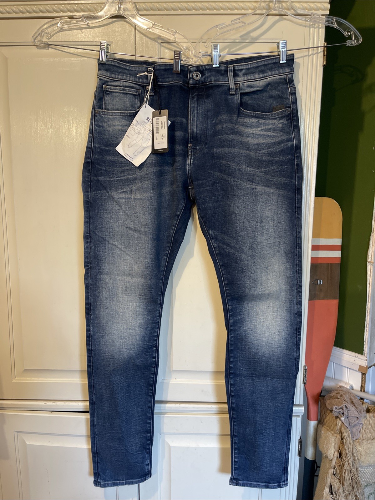 G Star Raw Jeans Men 38×34 Revend Skinny Faded Clear Sky
